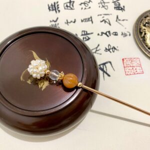 gold jade hair sticks orange gemstone hair accessories chinese hairpin hanfu hair accessories