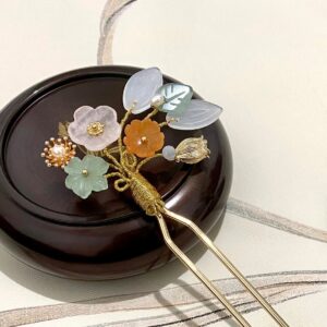 summer spring semi-precious gemstone hair fork decorative hair stick gemstone chinese hair stick