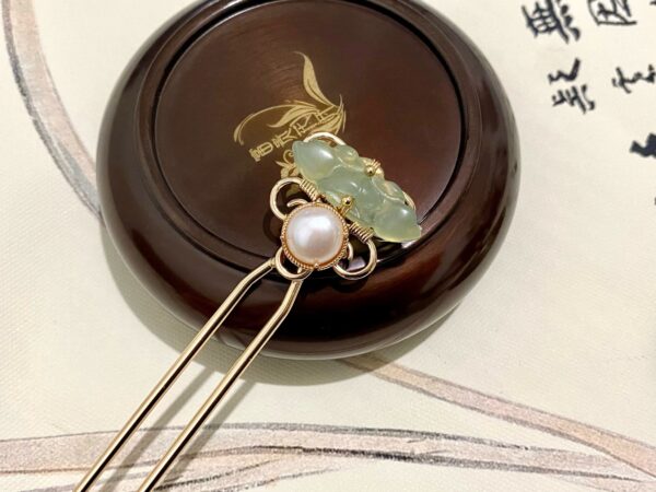 xiu jade pearl hair stick hair fork gemstone hair accessories crystal hair jewelry chinese hair pin chinese hair jewelry traditional