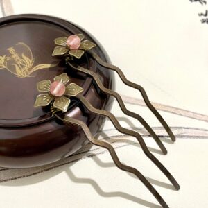 cherry quart hair stick gemstone hair accessories gemstone hair jewelry flower decorative hair fork chinese hair pin