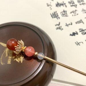 red agate hair sticks gemstone hair accessories cherry quartz hair jewelry chinese hairpin hanfu hair jewelry
