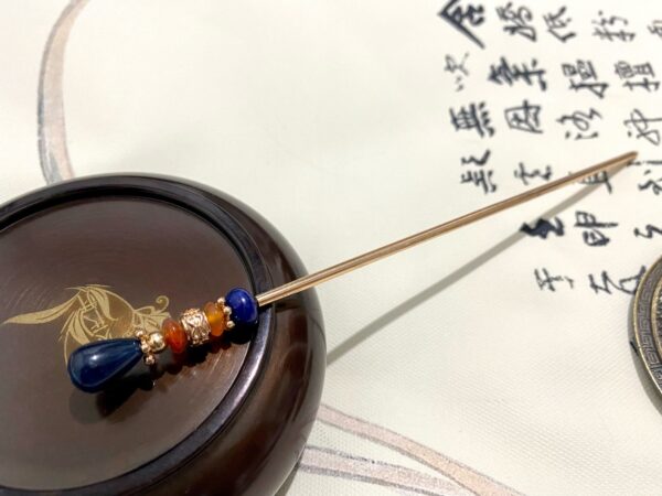dark blue jade hair sticks gemstone hair accessories chinese hair pin blue gemstone hair sticks orange agate hair stick
