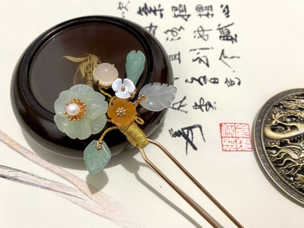 gemstone decorative Hair Pin xiu jade hair fork chinese hair pin hanfu hair accessories gemstone hair fork decorative hairpin