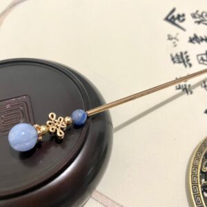 chinese knot hair stick aquamarine hair stick