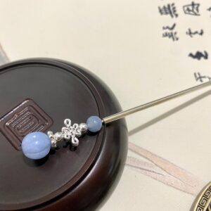 aquamarine hair stick gemstone hairpin gemstone hair accessories silver hair fork hanfu accessories chinese hair pin