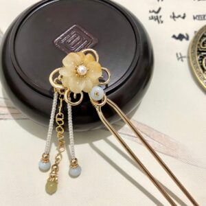 yellow jade hair fork crystal hair accessories for wedding