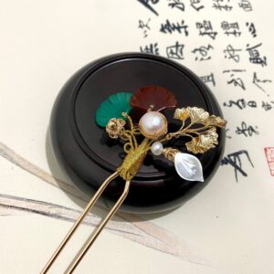 ginkgo leaf hair sticks agate hair forks decorative gemstone accessories chinese hairpin hair sticks
