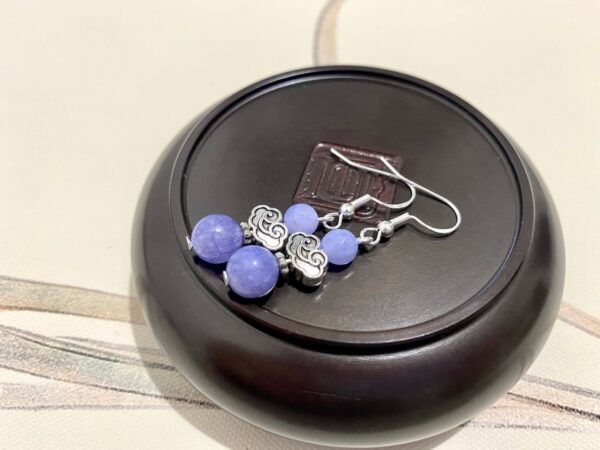 Purple Angelite Earrings-Gemstone dangle drop earrings-Hypoallergenic Earrings-925 sterling silver earrings-Minimalist earrings