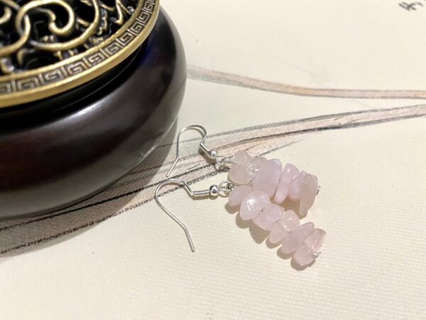 Rose Quartz earrings-dangle drop earrings-Hypoallergenic Earrings-925 sterling silver earrings-Minimalist earrings