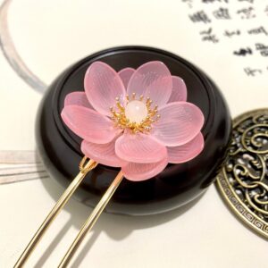 czech crystal hair fork pink hair fork peach blossom hair accessories hanfu hair accessories chinese hair stick