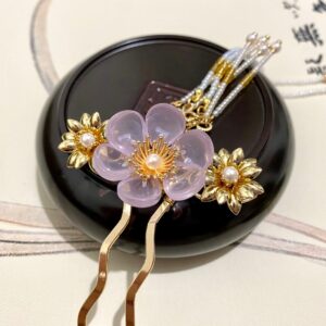cherry blossom hair fork sakura hair stick pink flower hair accessories