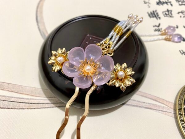 cherry blossom hair fork sakura hair stick pink flower hair accessories