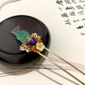 aventurine decorative hair sticks gemstone hair accessories gemstone jewelry lapis lazuli hair fork chinese hair pin