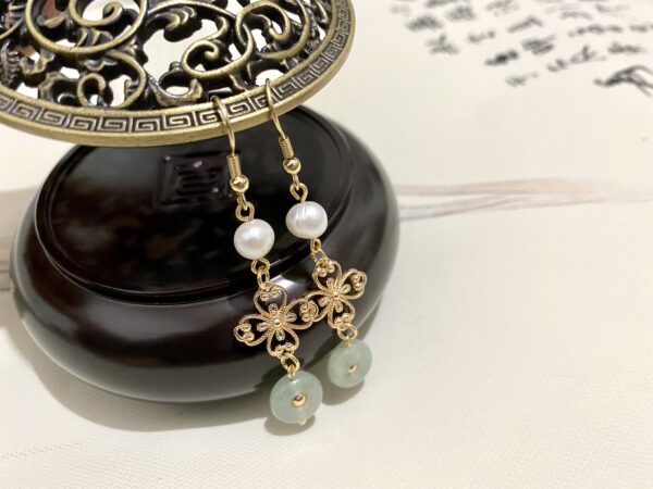 hanfu earrings gemstone earrings chinese hanfu earrings pearl earrings antique earrings aventurine