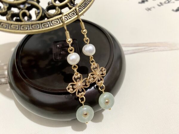 hanfu earrings gemstone earrings chinese hanfu earrings pearl earrings antique earrings aventurine